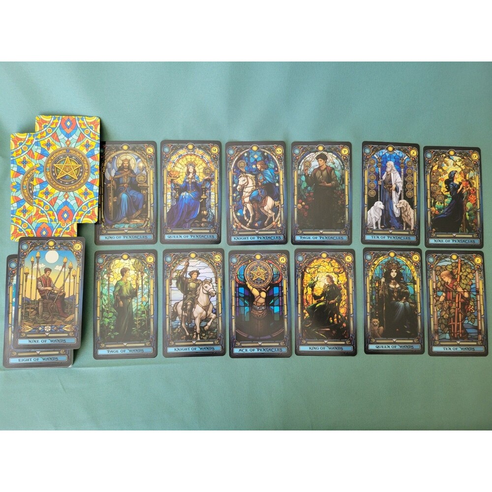 Stained Glass Unique Tarot Deck Complete 78 Cards US Games Systems - Picture 4 of 7